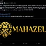 Akun KPU RI Diretas, Muncul Konten Judi Online?